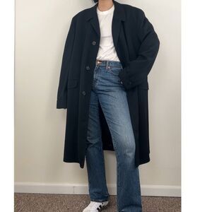 Vintage Thomas Frederick Oversized Boyfriend Black Trench Coat